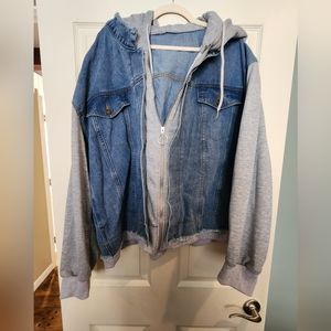 Hooded Jean jacket Shein